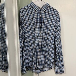 UNTUCKit Blue and White Plaid Men's Shirt